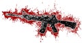 Assault Rifle and Blood Stains Royalty Free Stock Photo