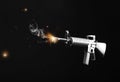 Assault rifle on dark background Royalty Free Stock Photo