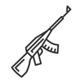 Assault rifle icon. AK sign. Flat style vector illustration isolated on white background Royalty Free Stock Photo