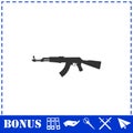 Assault rifle icon flat Royalty Free Stock Photo