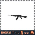 Assault rifle icon flat Royalty Free Stock Photo