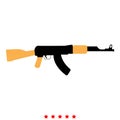 Assault rifle icon . Flat style Royalty Free Stock Photo