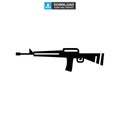 Assault rifle icon or logo isolated sign symbol vector illustration Royalty Free Stock Photo