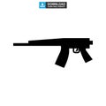 Assault rifle icon or logo isolated sign symbol vector illustration Royalty Free Stock Photo