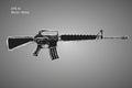 Assault rifle sketch. Classic armament vector illustration. Pencil style drawing Royalty Free Stock Photo