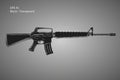 Assault rifle sketch. Classic armament vector illustration. Pencil style drawing Royalty Free Stock Photo