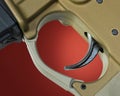 Assault rifle trigger on red Royalty Free Stock Photo