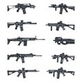 Assault rifles set Royalty Free Stock Photo