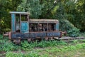 Asse, Flemish Brabant Region, Belgium, An old rusty locomotive train with a nature background