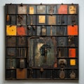 Colorful Assemblage Art Panels With Monochromatic Palettes And Unconventional Materials