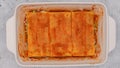 Assemble the lasagna. Topping last layer of lasagna with marinara sauce. Spinach lasagna step by step recipe