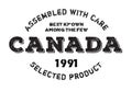 Assembled in Canada rubber stamp Royalty Free Stock Photo