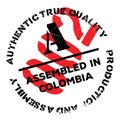 Assembled in Colombia rubber stamp