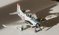 Assembled and painted plastic airplane model kit