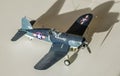 Assembled and painted plastic airplane model kit