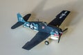Assembled and painted plastic airplane model kit
