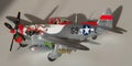 Assembled and painted plastic airplane model kit