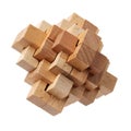 Assembled wooden logic puzzle