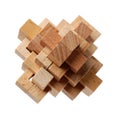 Assembled wooden logic puzzle