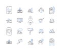 Assembler line icons collection. Code, Syntax, Registers, Instructions, Assemble, Memory, Programming vector and linear Royalty Free Stock Photo