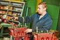 Assembler worker at tool workshop Royalty Free Stock Photo