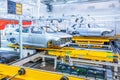 Assembling cars on conveyor line Royalty Free Stock Photo