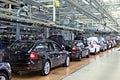 Assembling cars Skoda Octavia on conveyor line Royalty Free Stock Photo