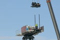 Assembling a Construction Crane on Multistory Units.  May 5, 2019. Part of a series Royalty Free Stock Photo