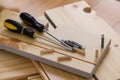 Assembling furniture do it yourself woodwork Royalty Free Stock Photo