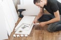 Assembling of furniture at home Royalty Free Stock Photo