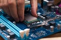 Assembling high performance personal computer Royalty Free Stock Photo