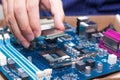 Assembling high performance personal computer Royalty Free Stock Photo