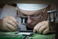 Assembling the mechanical watch Royalty Free Stock Photo