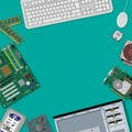 Assembling PC. Personal computer hardware. Royalty Free Stock Photo