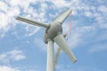 Assembling wings Dutch windturbine with large crane Royalty Free Stock Photo