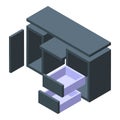 Assembly desktop icon isometric vector. Furniture making