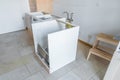 Assembly or disassembly of a fitted kitchen in a rented flat Royalty Free Stock Photo