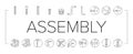 assembly furniture instruction icons set vector