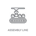 Assembly line linear icon. Modern outline Assembly line logo con