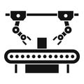 Assembly line robot icon, simple style