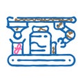 assembly manufacturing engineer icon doodle illustration Royalty Free Stock Photo