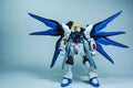 Assembly plastic model gunpla of strike freedom Royalty Free Stock Photo