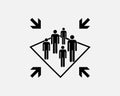 Assembly Point Emergency Evacuation Fire Safety Signage Black White Silhouette Sign Symbol Icon Graphic Clipart Royalty Free Stock Photo