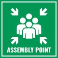 Assembly point sign, fire evacuation