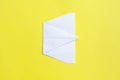 Assembly procedure of a paper white airplane. Origami. C Royalty Free Stock Photo