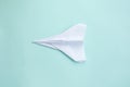 Assembly procedure of a paper white airplane. Origami. C Royalty Free Stock Photo