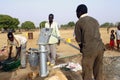Assembly of a pump in Burkina Faso