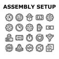 assembly setup product icons set vector Royalty Free Stock Photo