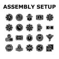 assembly setup product icons set vector Royalty Free Stock Photo
