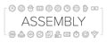 assembly setup product icons set vector Royalty Free Stock Photo
